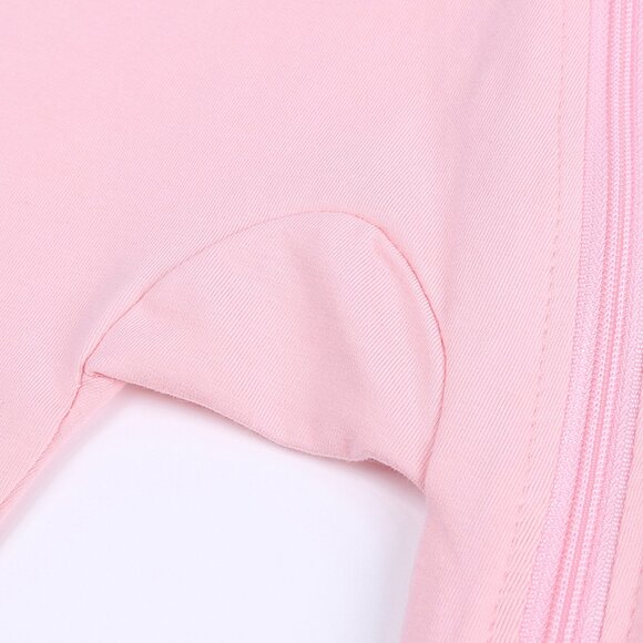 CUTE MONOGRAM-BABY ROMPER-Short Sleeve Double Zipper Cotton Pink 4-Sizes Girl - Picture 10 of 14